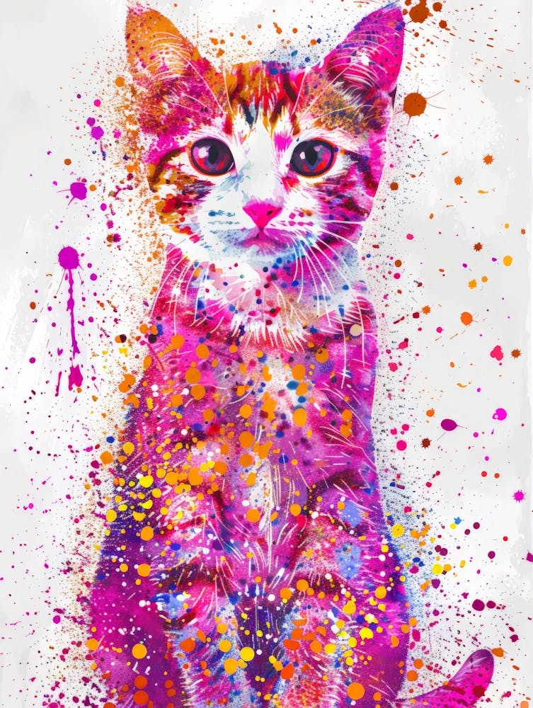 Colorful Cat Canvas Art 2