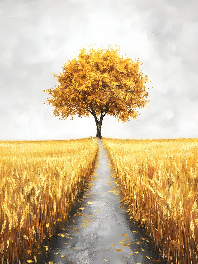 Tree In The Wheat Field
