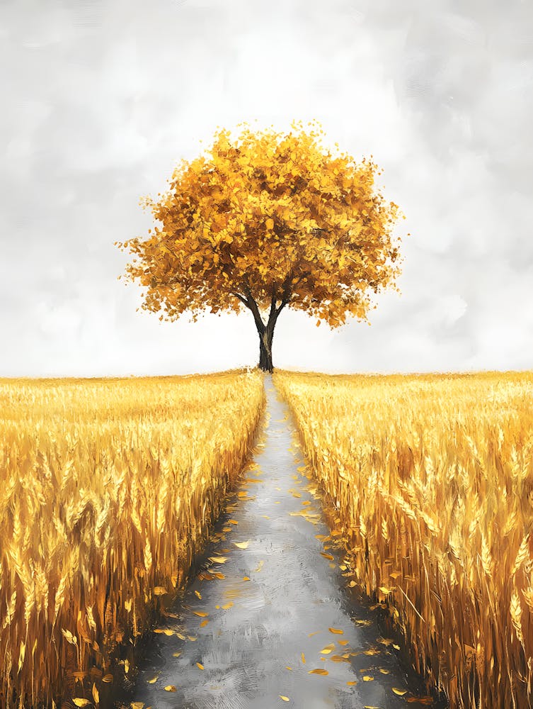 Tree In The Wheat Field
