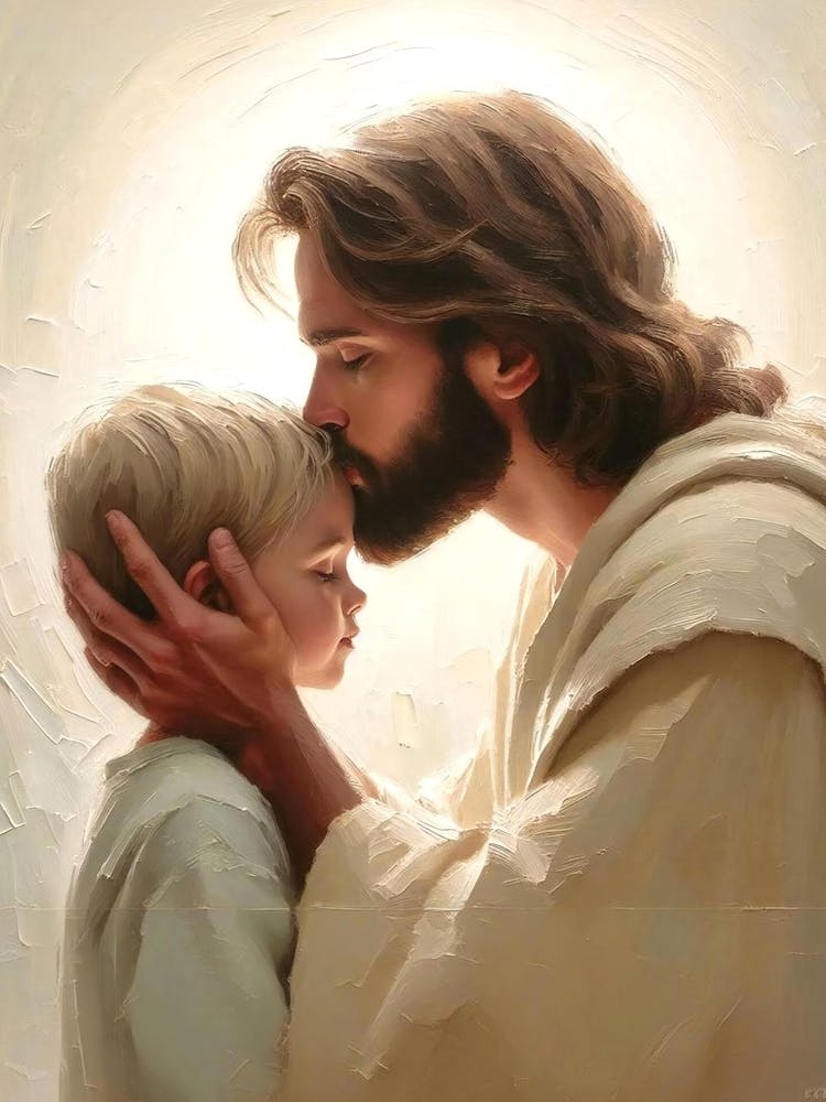 Gentle Savior, Christian Painting, Jesus With Boy, Jesus Wall Art, Lds Art, Jesus With Children, Christian Nursery Art, Christian Wall Art