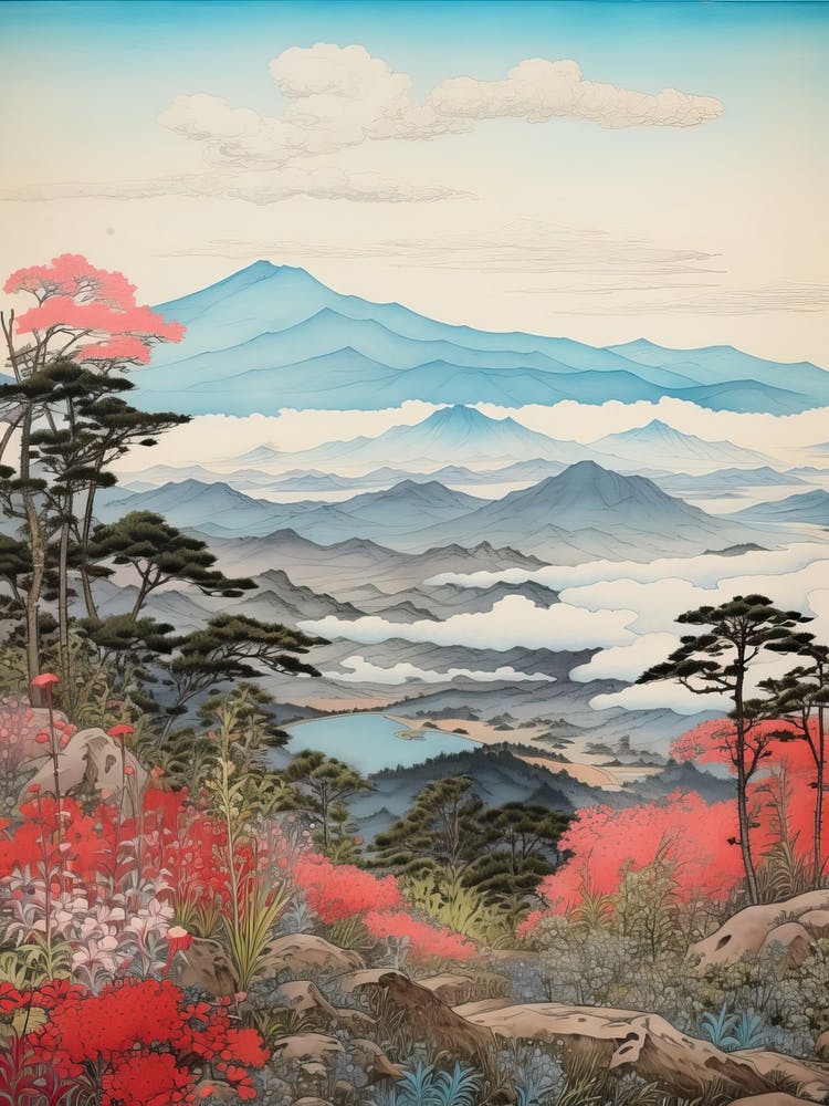Shosenkyo Gorge À Yamanashi, Dessin Ukiyo-e 3