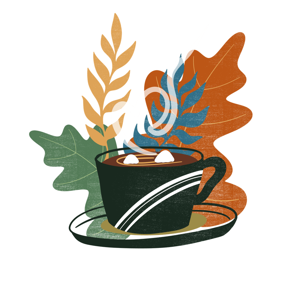 Coffee Cup With Leaves 5