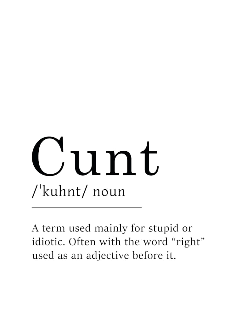 Cunt - Affiche de Définition - Dictionnaire