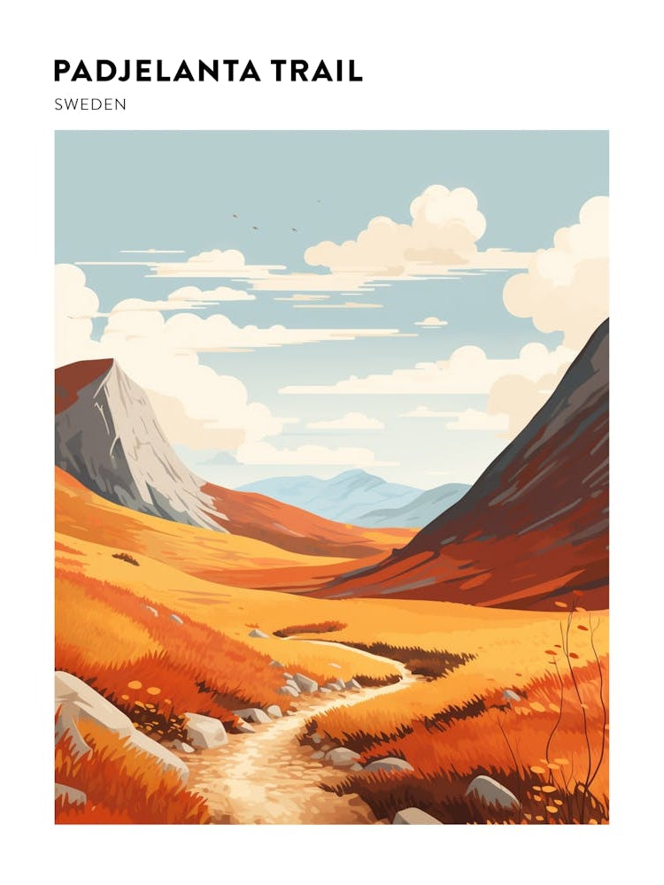 Padjelanta Trail Sweden 4 Hiking Trail Landscape Poster