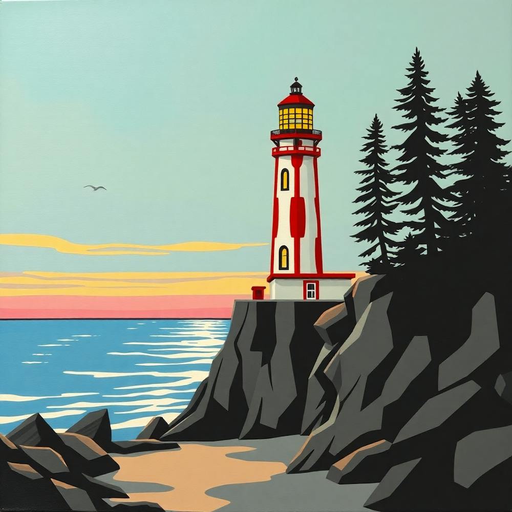Lighthouse At Sunset