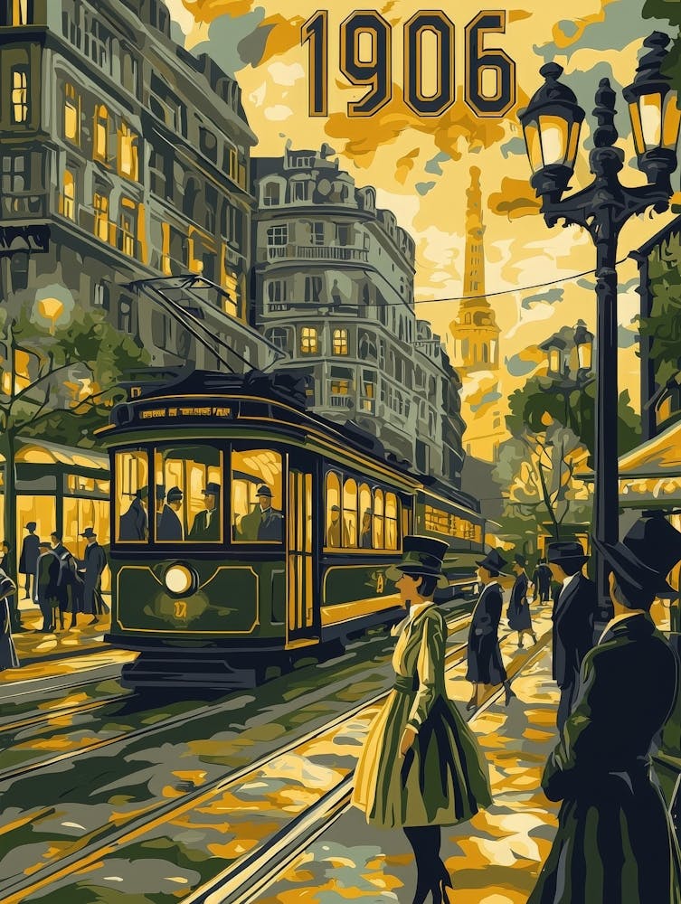 Aihrgdesign A Retro Travel Poster Of A Bustling 1906 City Str C38ef8fd 8a16 4fd5 9c5f 34a3a171eab3 1