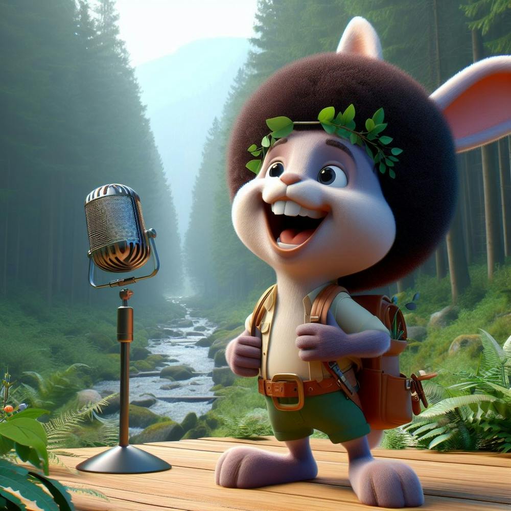 Cartoon Rabbit In The Forest 1
