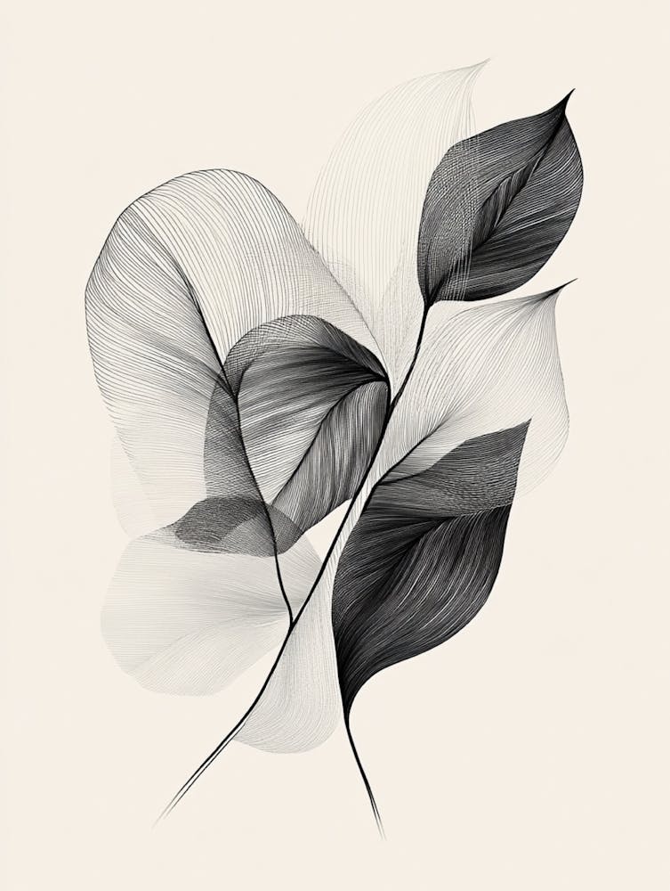 Black And White Leaves 4
