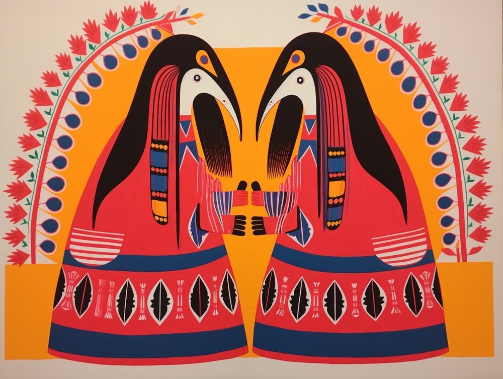 Anteater 2 Folk Style Animal Illustration