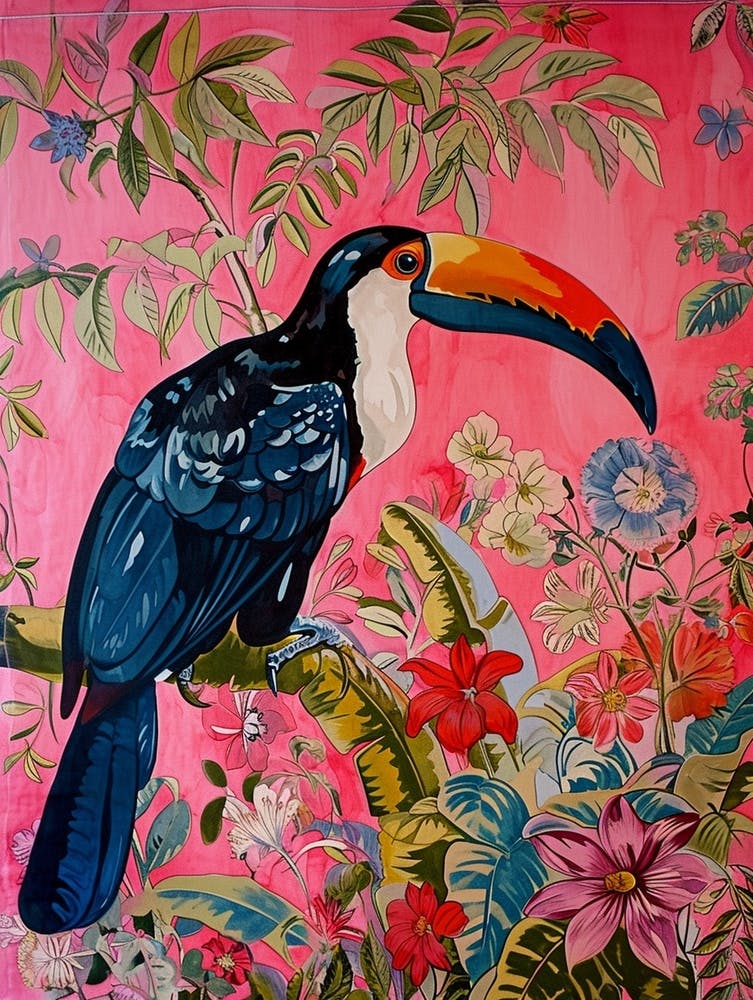 Floral Animal Painting Toucan 1