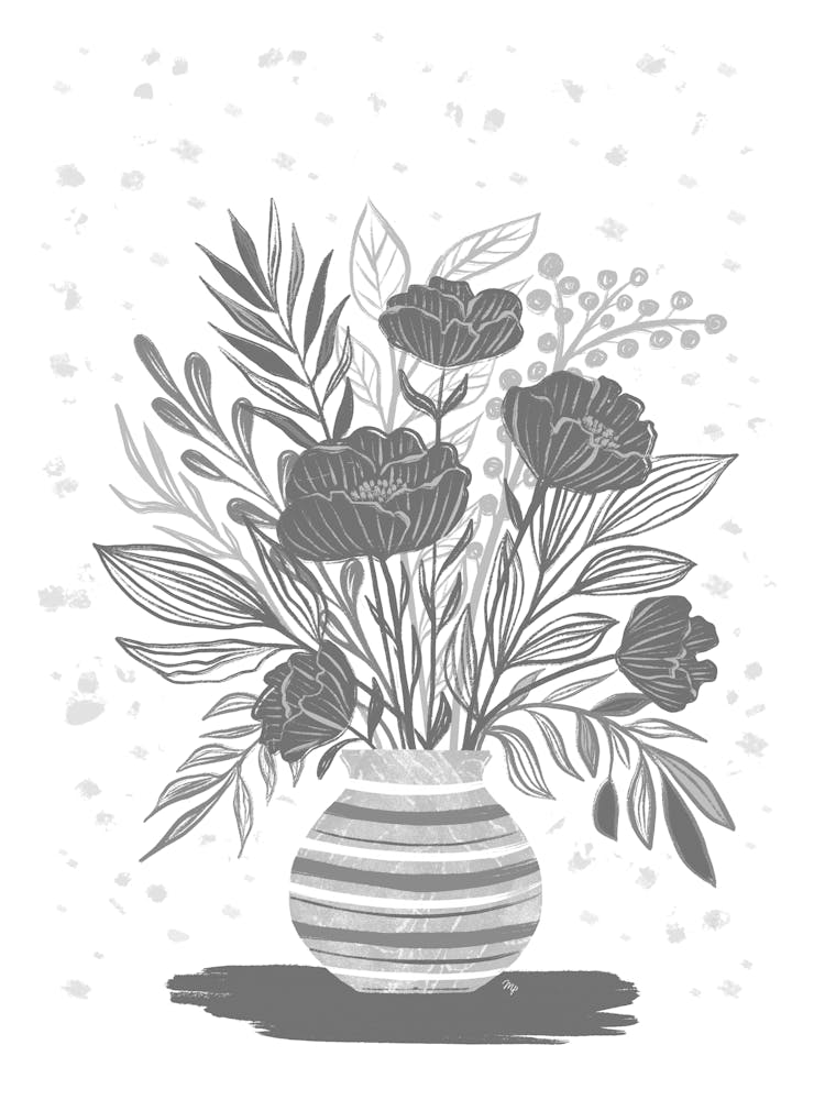 Grey Kitchen Flowers