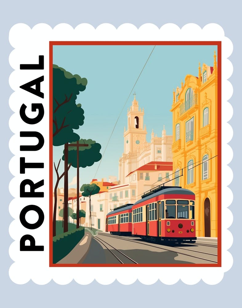 Portugal 2 Travel Stamp Poster