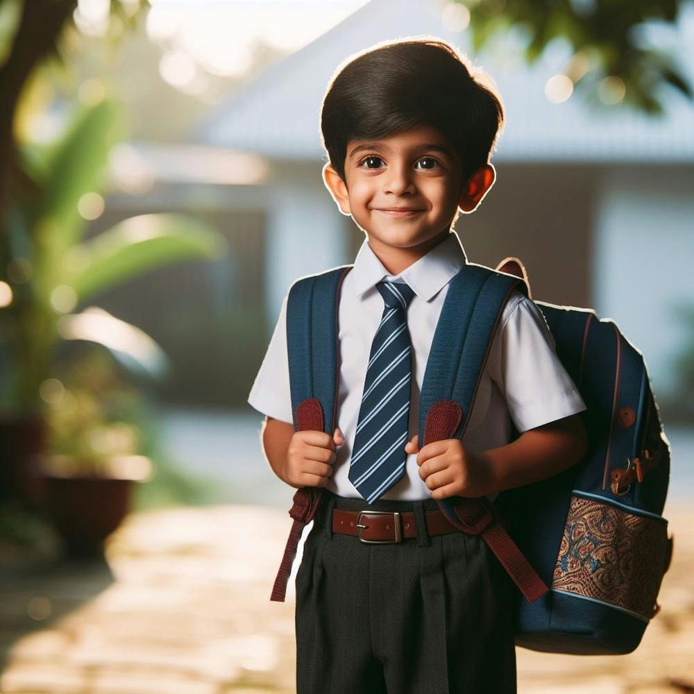 School Boy With Backpack