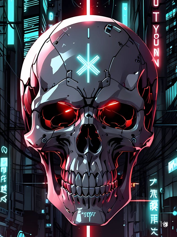 Futuristic Skull Neon