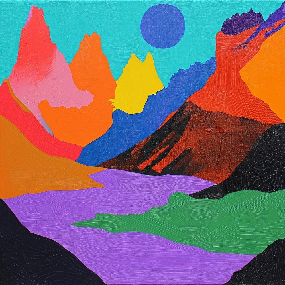 Colourful Abstract Torres Del Paine National Park Patagonia 2