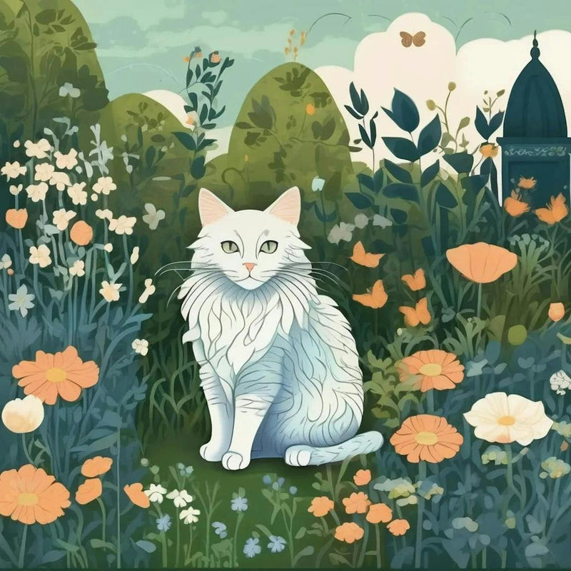 William Morris Katze auf der Wiese