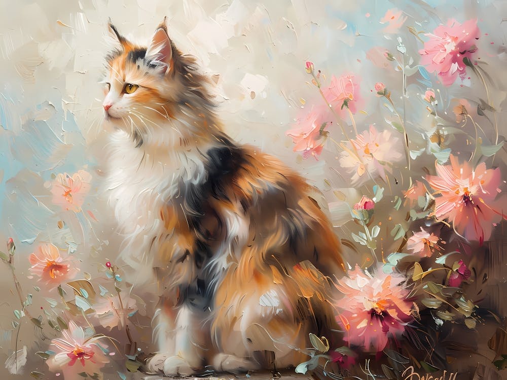 Cat In Flowers 4