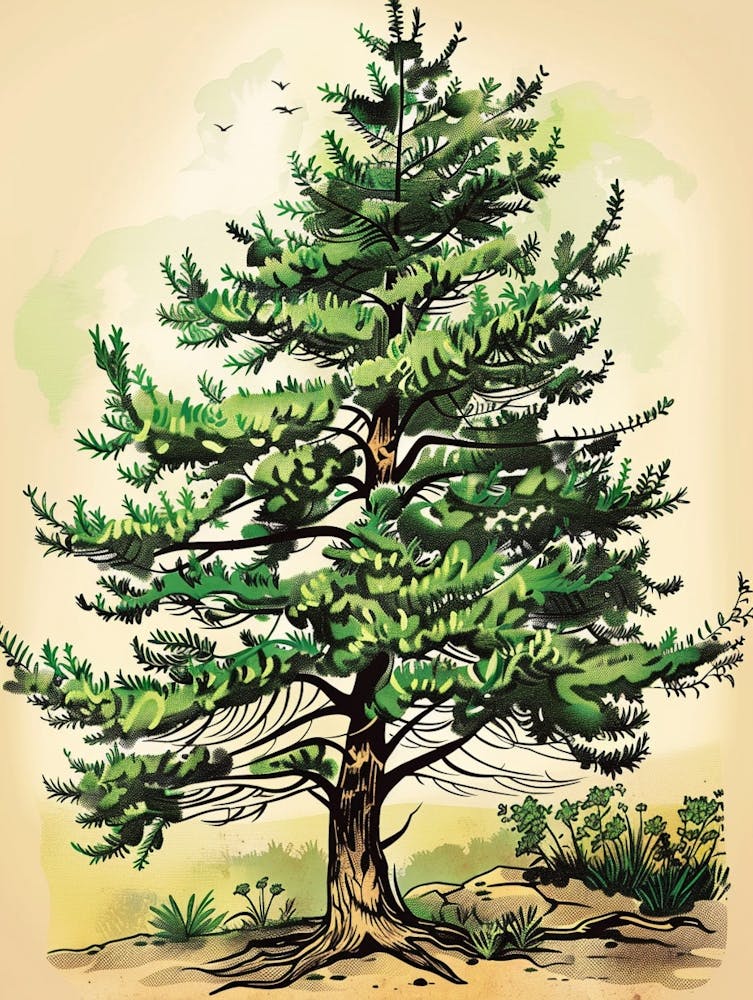 Yew Tree Storybook Illustration 2