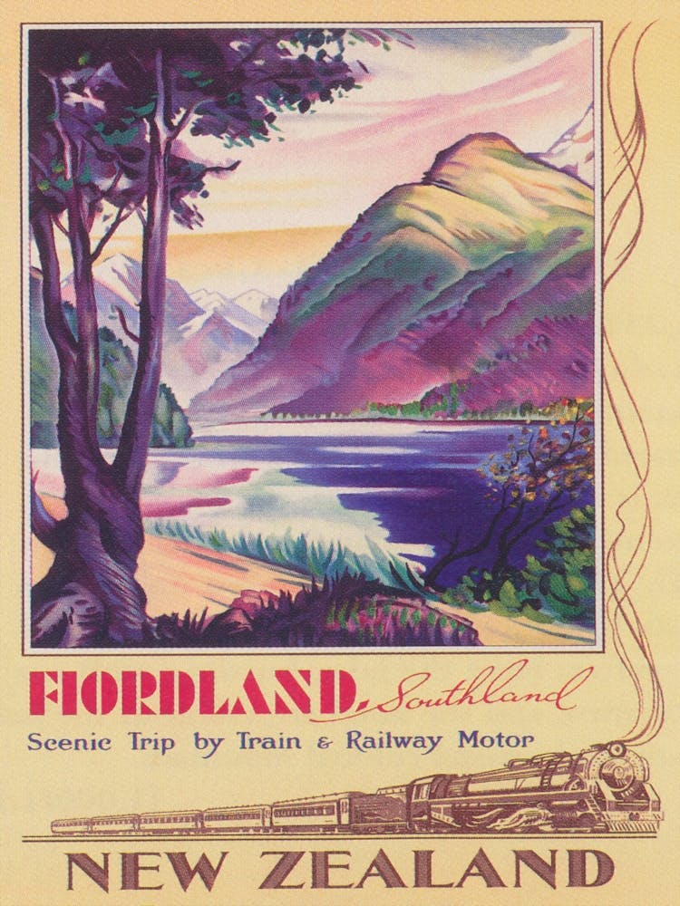 Florland New Zealand Vintage Travel Poster