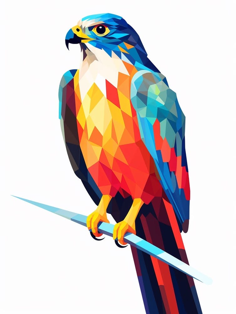 Colourful Geometric Bird Falcon 1