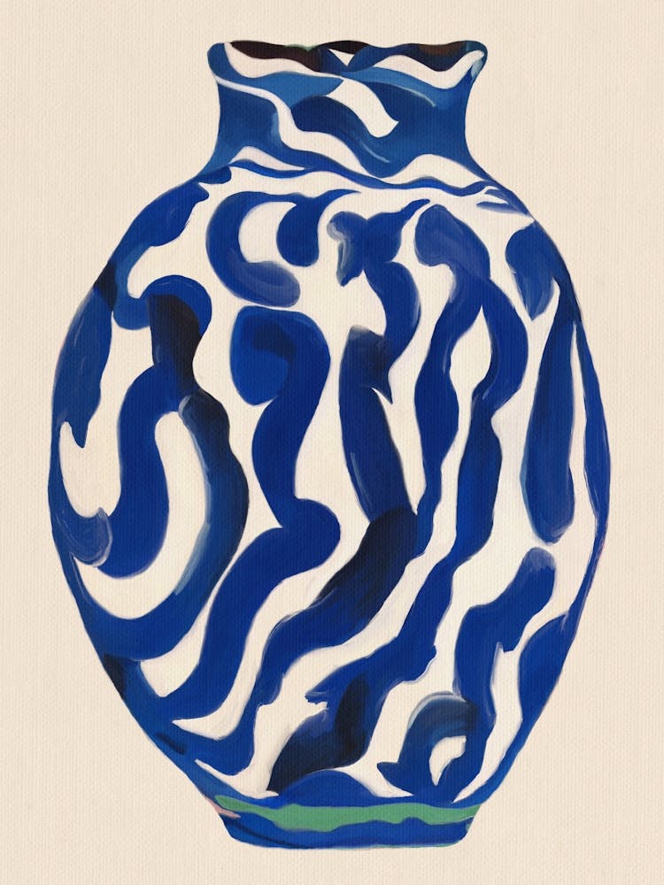 A Simple Blue Vase Painting