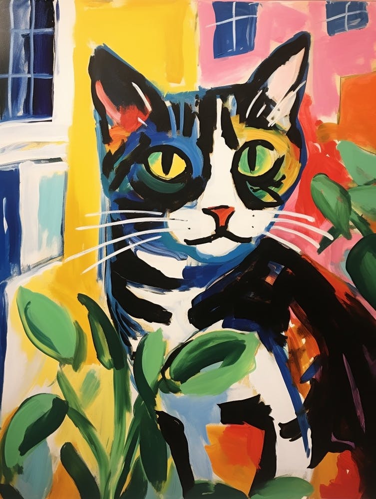 Painting Of A Cat In Lisbon Portugal 1