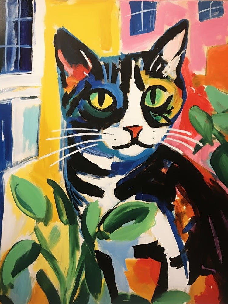 Painting Of A Cat In Lisbon Portugal 1