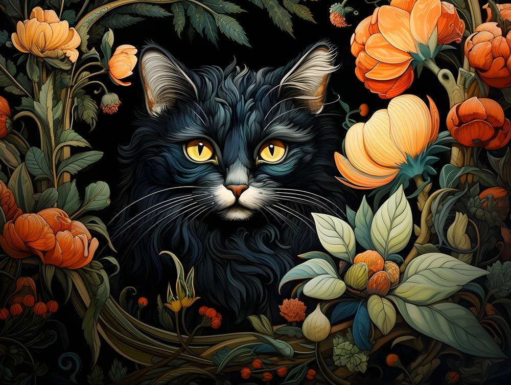 Contemporary Floral Cat 8