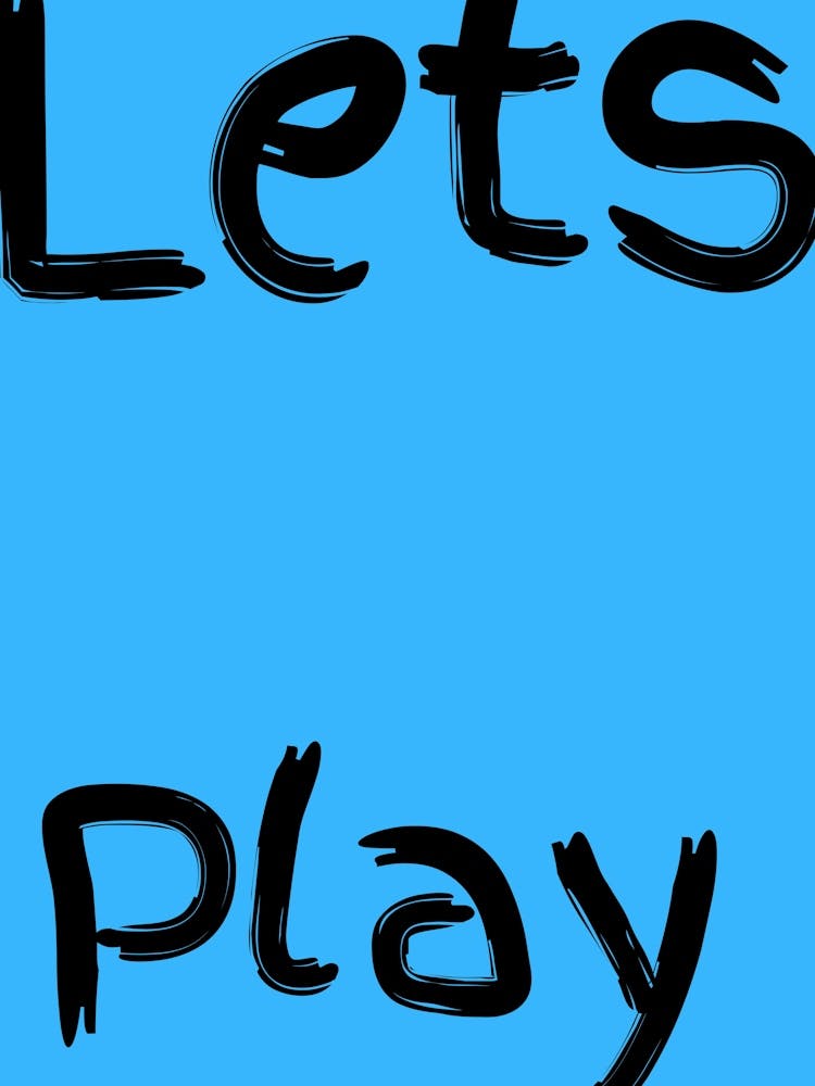 Lets Play Kids Poster Blue