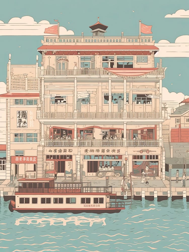 Yokohama Japan Travel Illustration 3