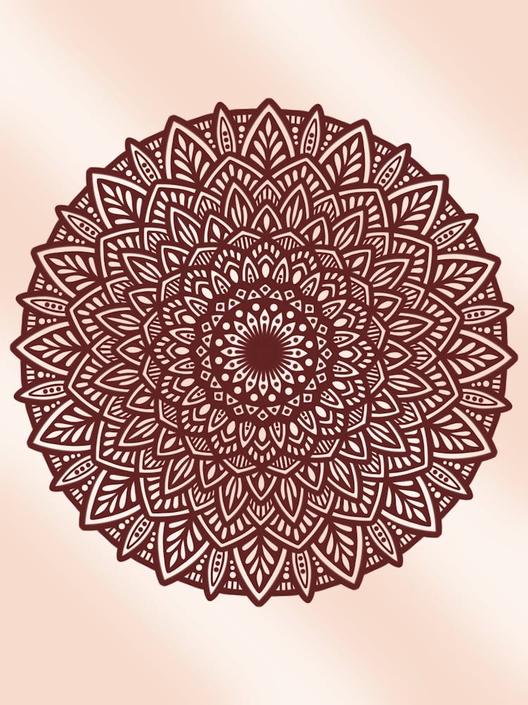 WA240001 - Intricate Bohemian Mandala - Detailed Geometric Design in Warm Earth Tones