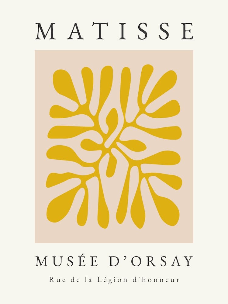 Minimalist Matisse Print Mustard Yellow 1