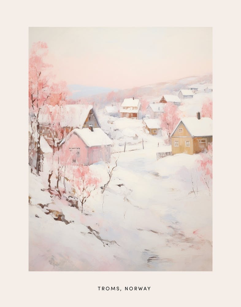 Verträumtes Wintergemälde Poster Troms Norwegen 3