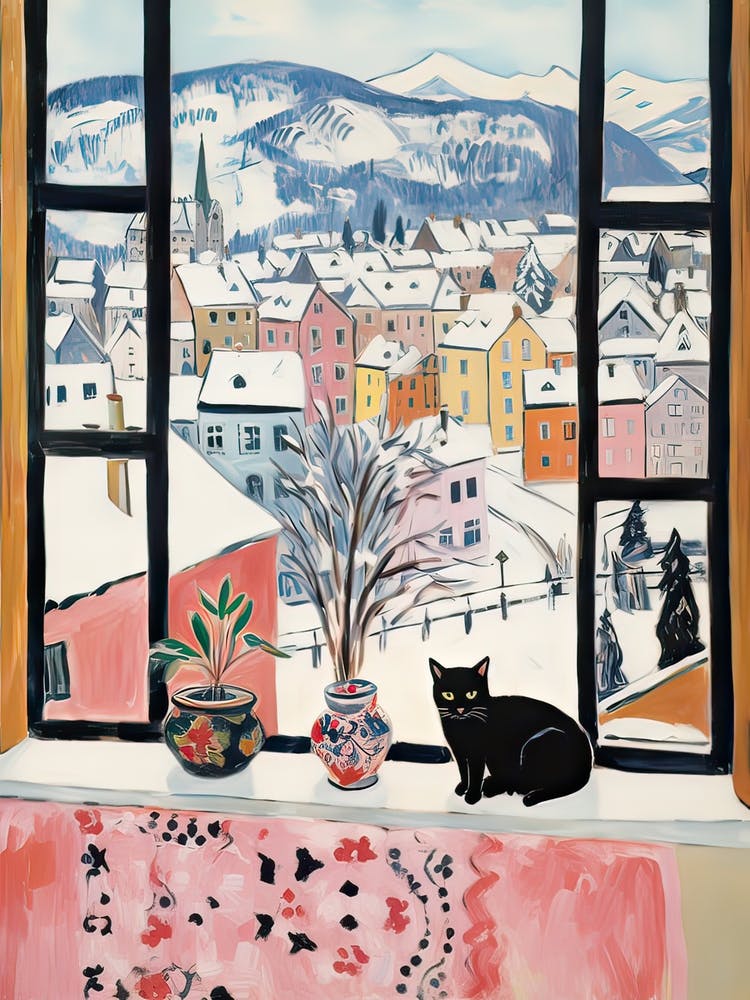 Le rebord de fenêtre d'Innsbruck Autriche Neige inspiré par Matisse 4