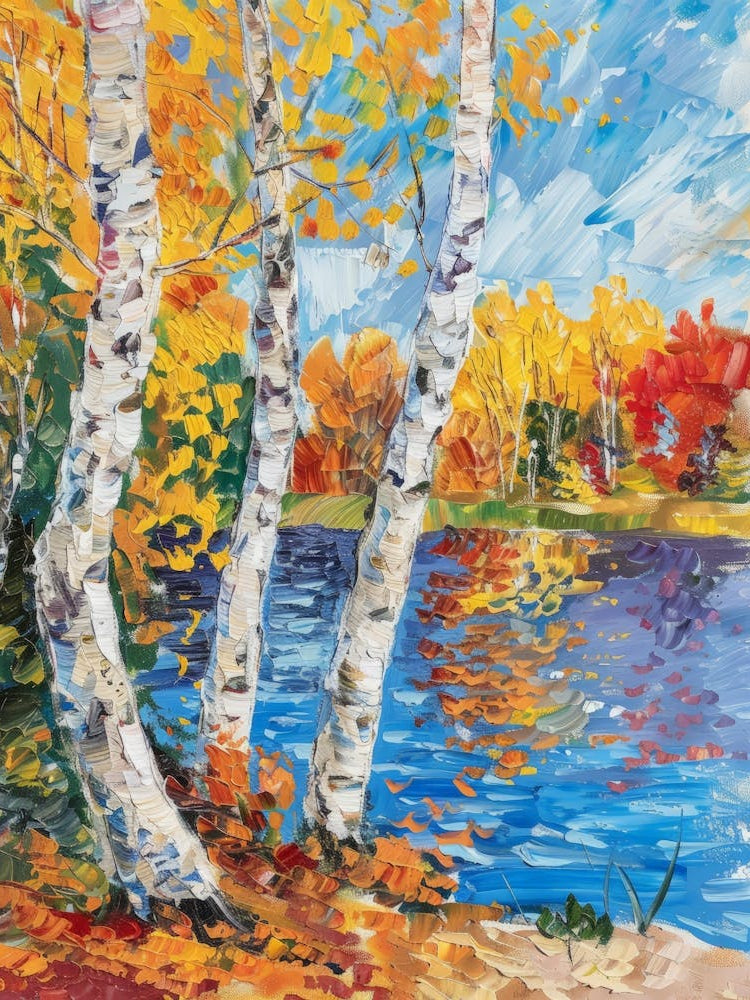 Birch Trees By The Lake 5