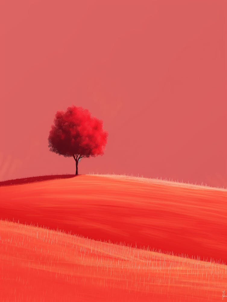 Tree In A Red Field
