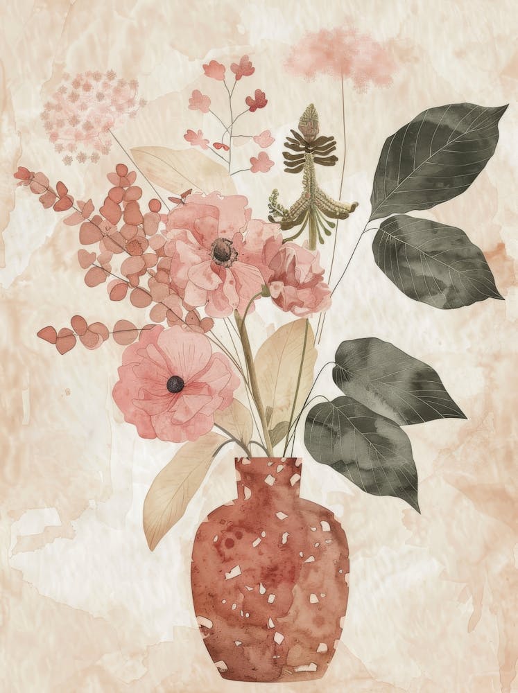 Pink Flowers In A Vase 3