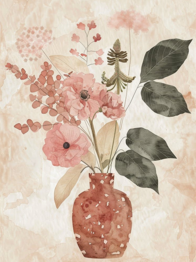 Pink Flowers In A Vase 3