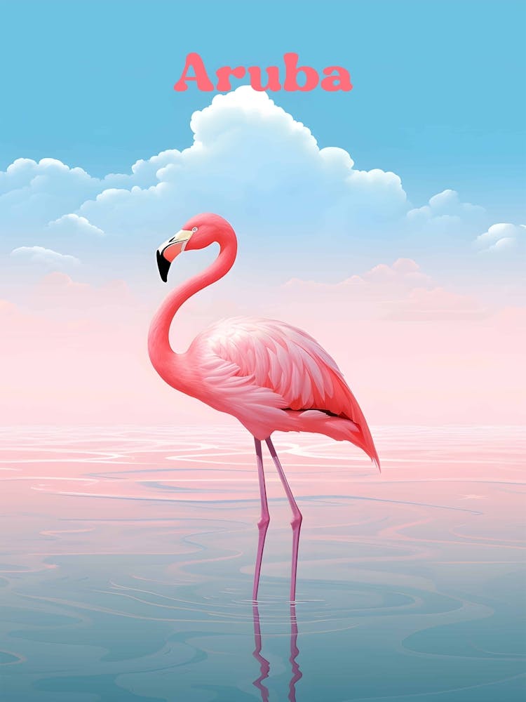 Aruba Vacation Vibrant Travel Illustration Art