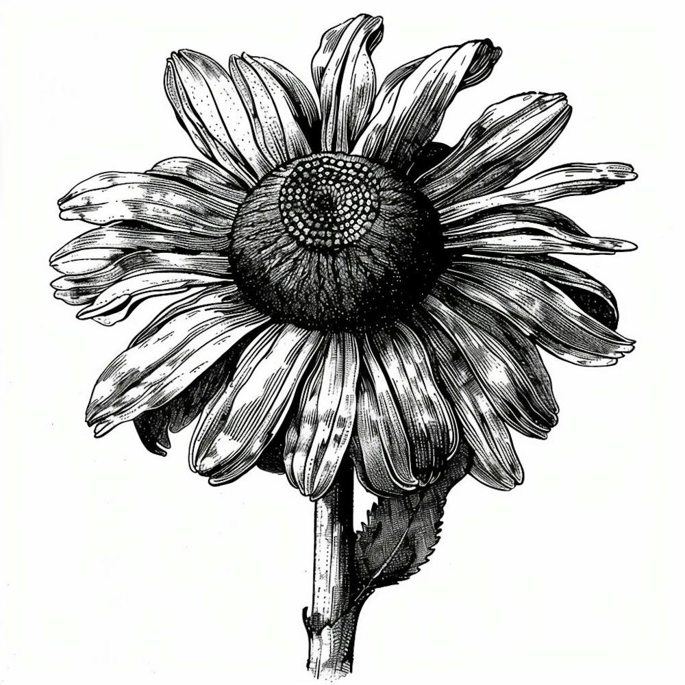 Black And White Daisy