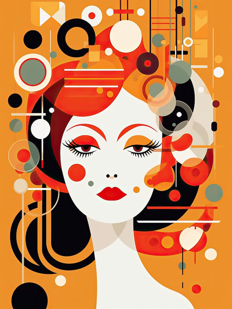 Abstract Painting or pretty woman