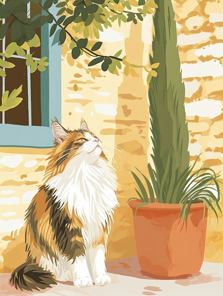 Maine Coon Storybook Illustration 2