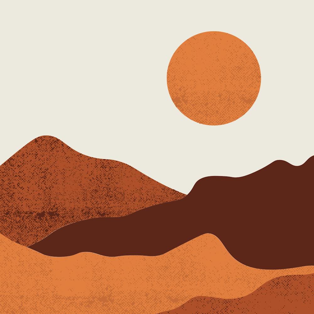 Sunrise And Mountain Art