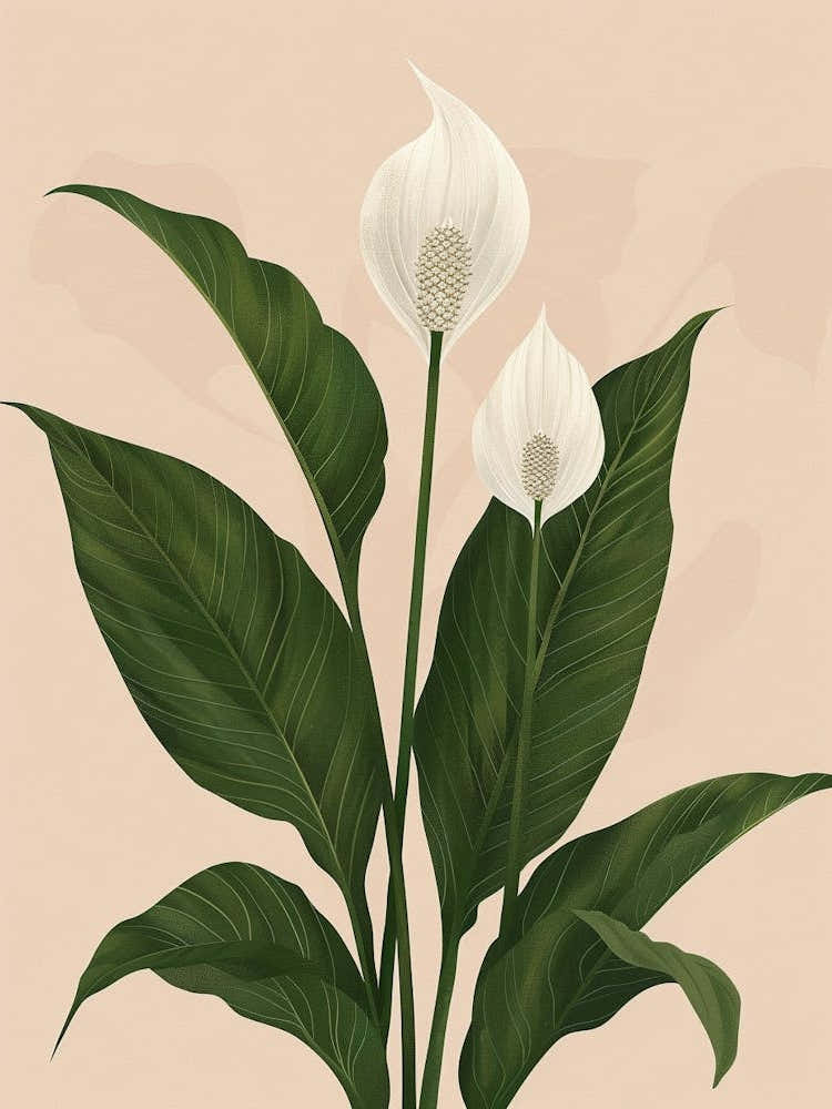 peace lily art Peace Lily Plant Minimalist Illustration 2 Art Print by Petal Pigments – Fy!