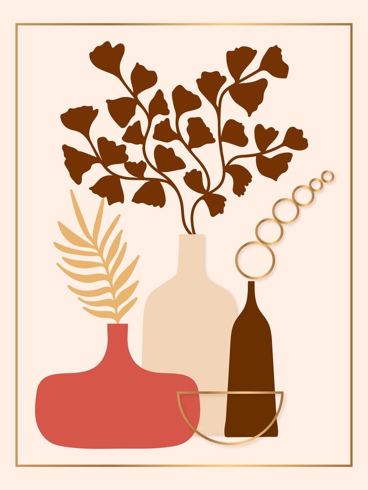 Vases And Plants Shabby Chic Boho Botanical