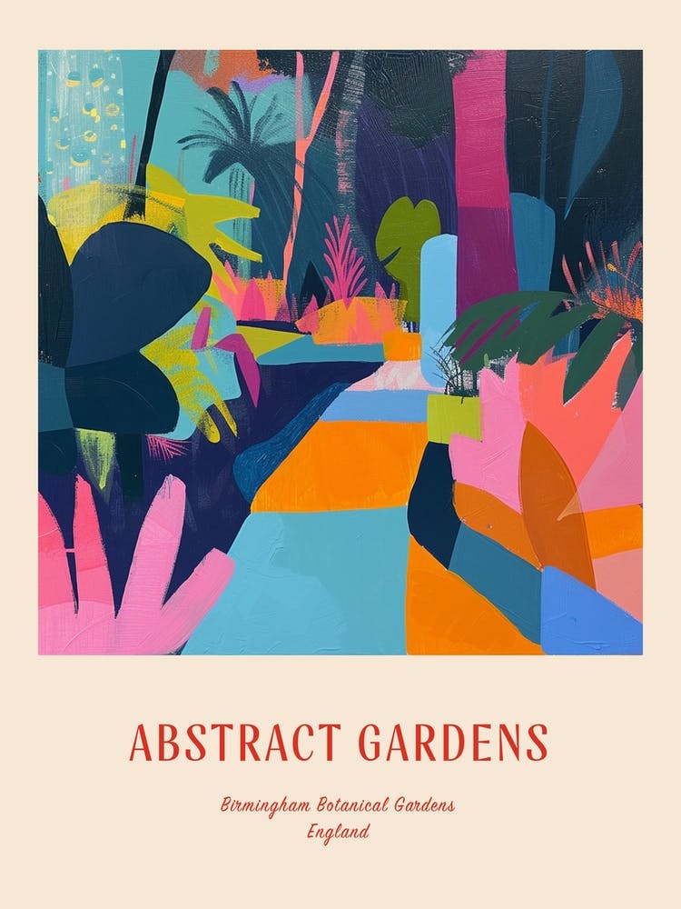 Colourful Gardens Birmingham Botanical Gardens 4 Red Poster