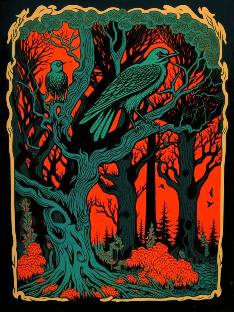 Krähe im Wald 1
