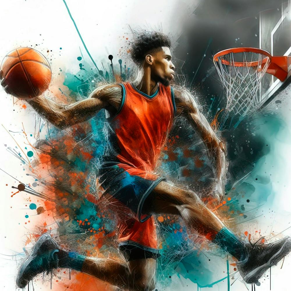 Watercolor basketball player - NBA 2