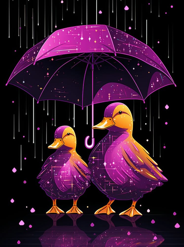 Ducks In Rain