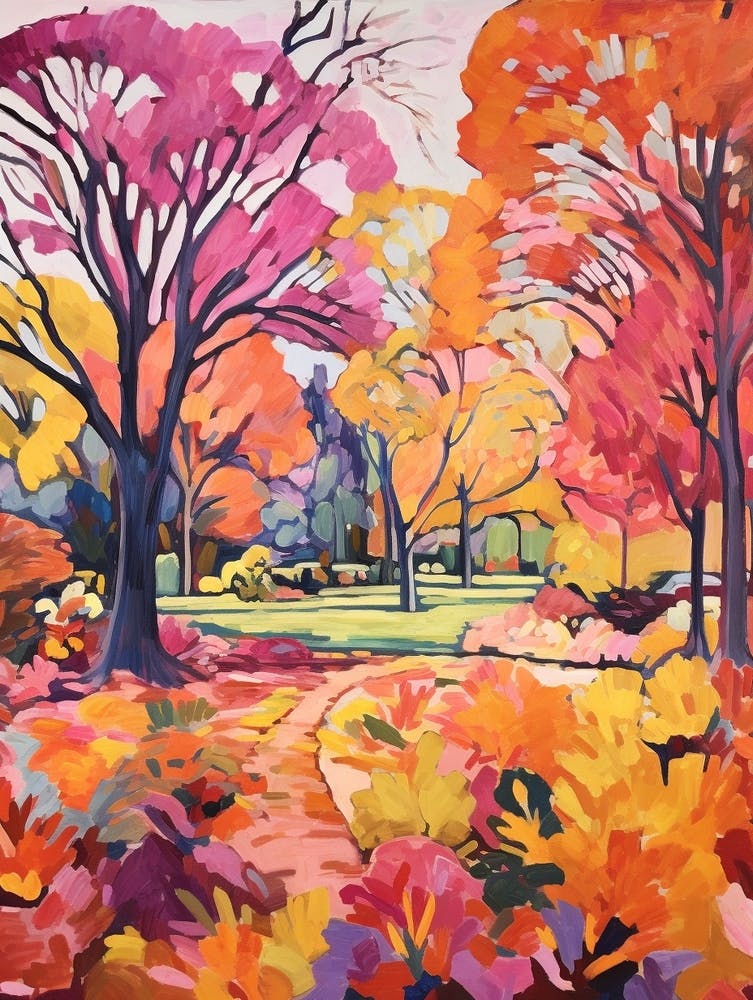 Autumn Gardens Painting Royal Botanic Gardens Sydney 5